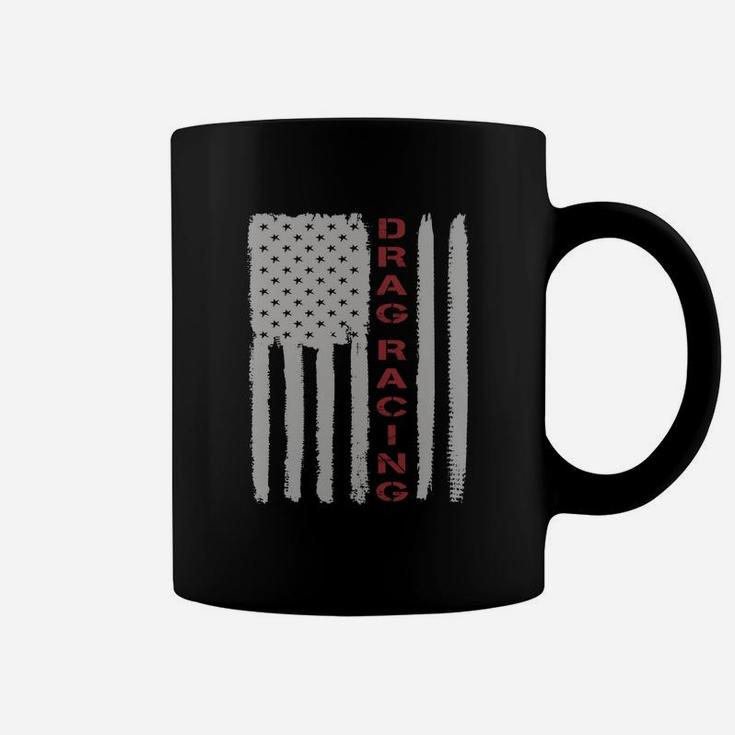 American Flag Drag Racing Car T-shirt Gift Coffee Mug