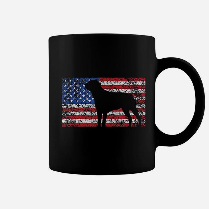 American Flag Rottweiler Dogs Coffee Mug