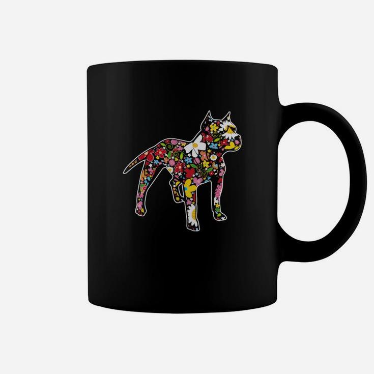 American Pit Bull Terrier Flower Coffee Mug