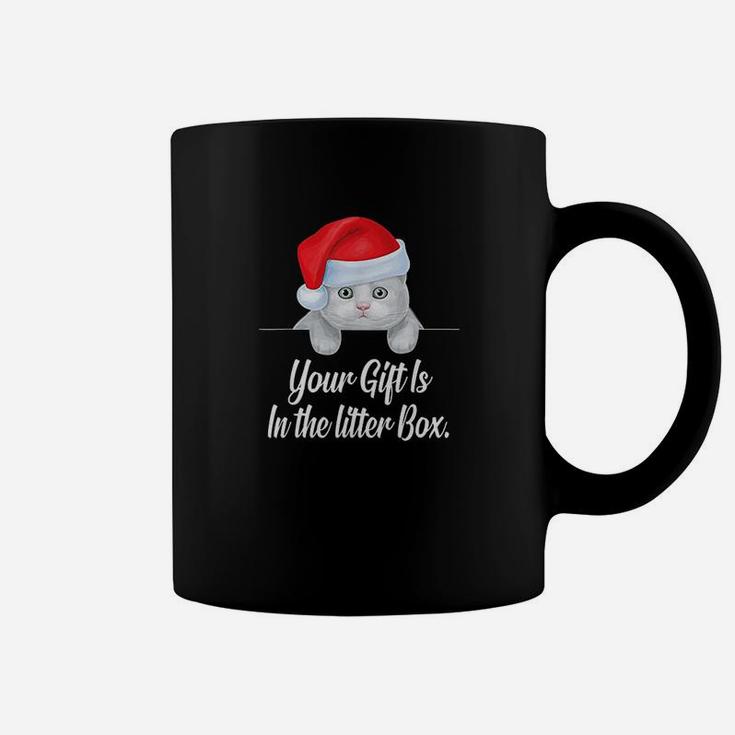 Aneisha Your Gift Is In The Litter Box Christmas Cat Gift Coffee Mug