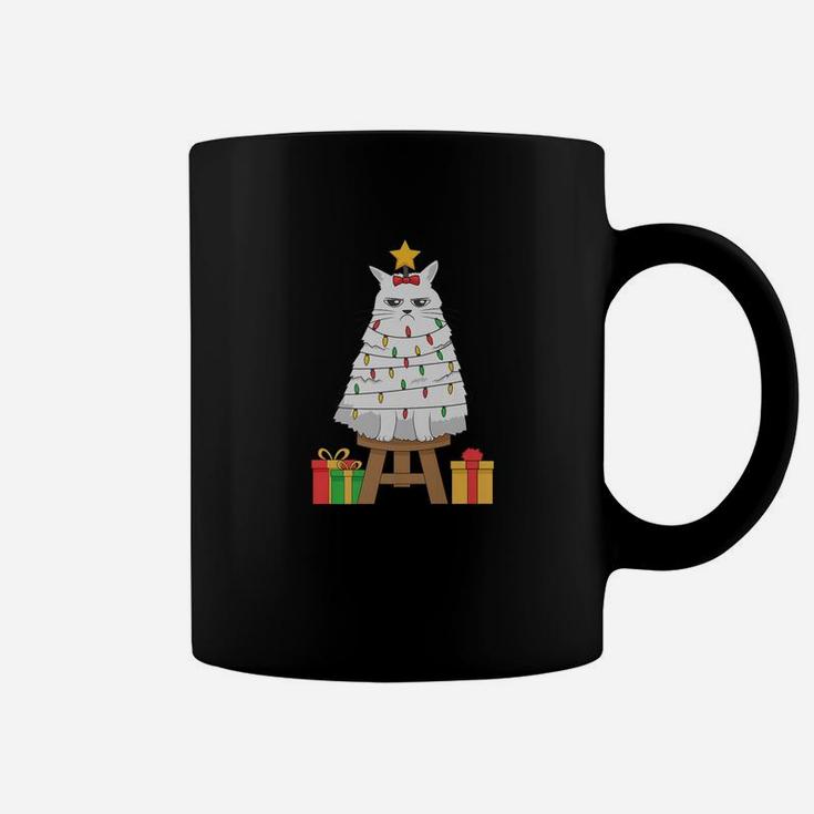 Annoyed Christmas Cat Coffee Mug