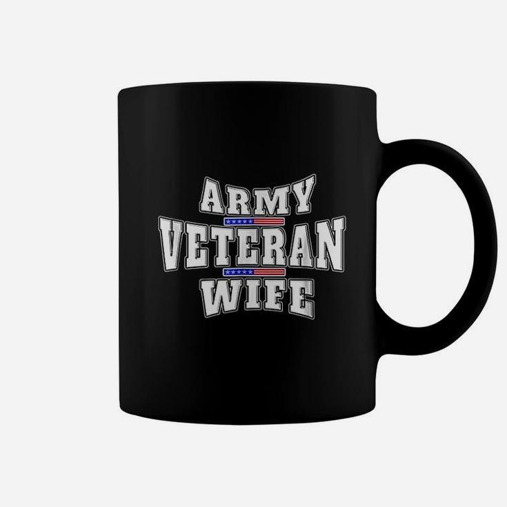Army Veteran Proud Wife American Flag Pride Gift Coffee Mug