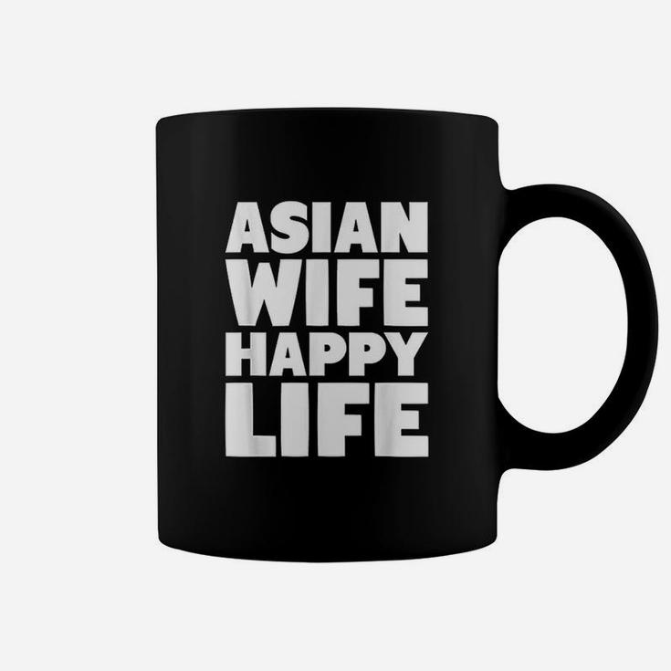 Asian Wife Happy Life Gift For Funny American Husband Coffee Mug