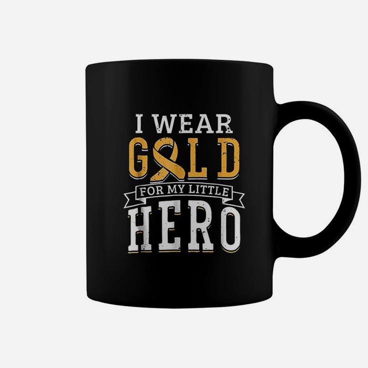 Awareness Survivor Support Gold Hero I Wear Gold For My Little Hero Coffee Mug