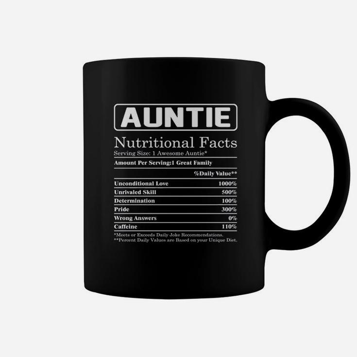 Awesome Auntie Nutritional Facts Funny Aunt Coffee Mug - Seseable
