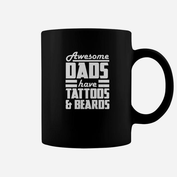 Awesome Dads Have Tattoos And Beards Bearded Dad Tee Coffee Mug