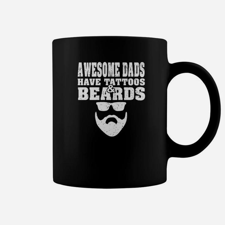 Awesome Dads Have Tattoos And Beards Vintage Fathers Day Premium Coffee Mug