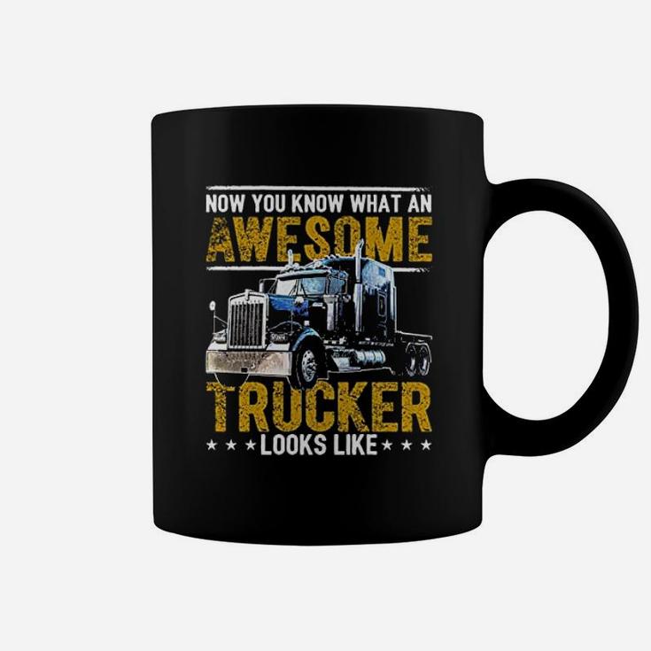 Awesome Trucker Big Rig Sem Trailer Truck Driver Coffee Mug