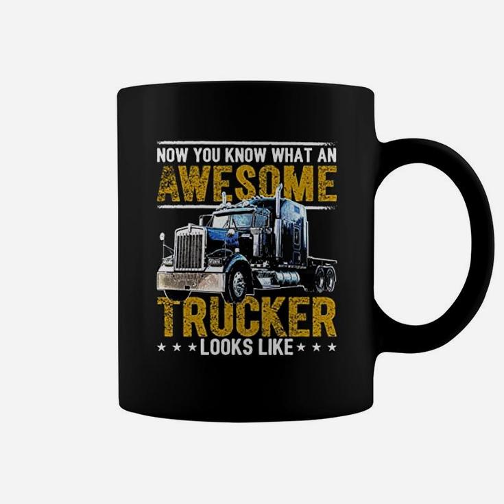 Awesome Trucker Big Rig Semi Trailer Truck Driver Gift Coffee Mug