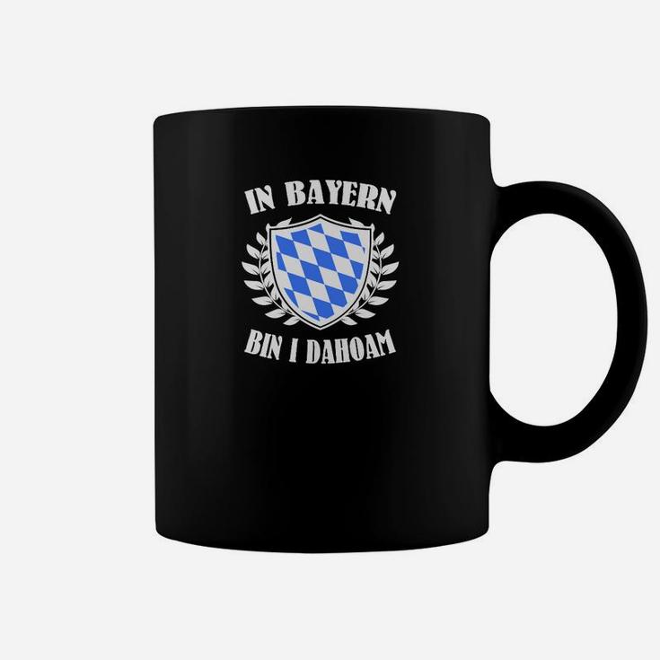 Bayern Wappen Schwarzes Tassen: In Bayern bin i dahoam Motiv