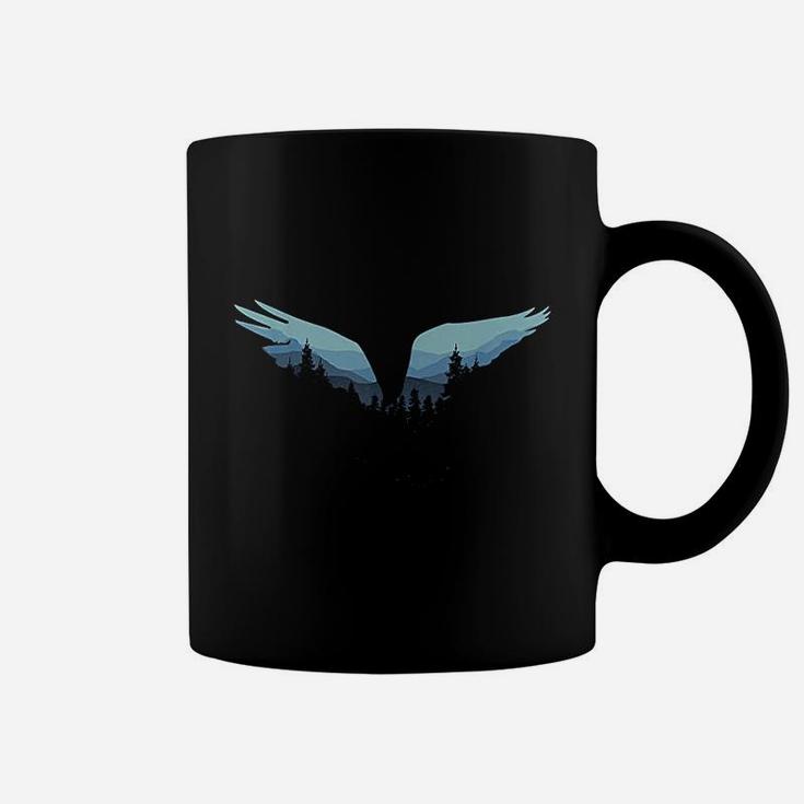 Beautiful Flying Eagle Night Sky Forest Bird Silhouette Coffee Mug
