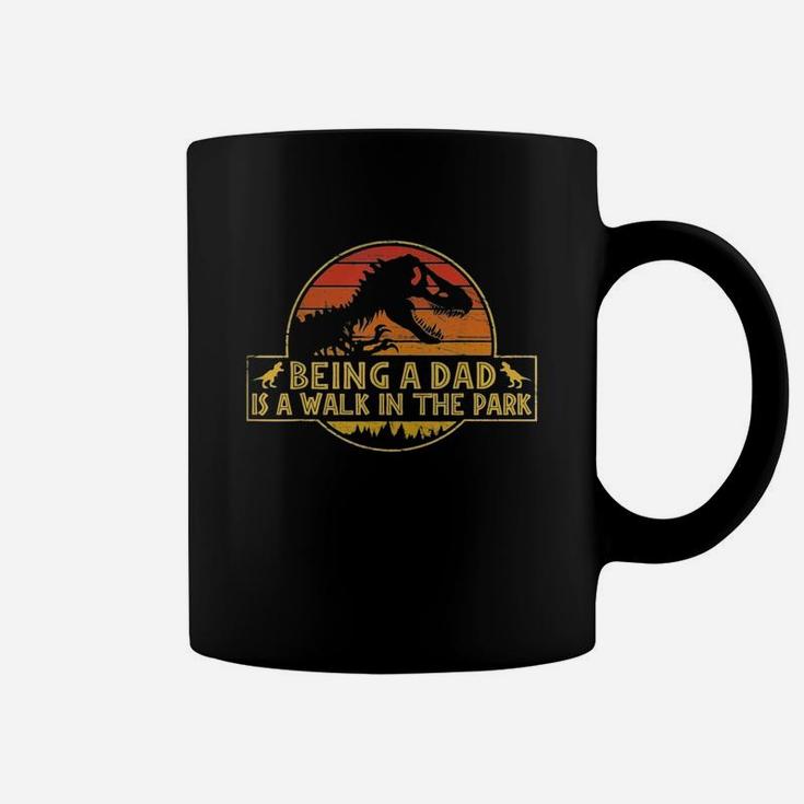 Being A Dad Is A Walk In The Park Dad Retro Sunset Coffee Mug