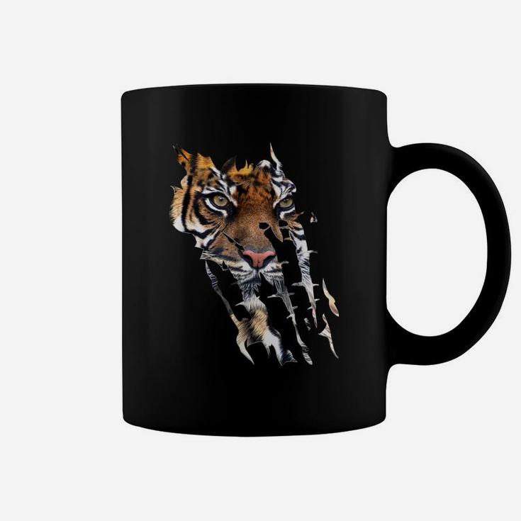 Bengal Tiger Face T-shirt Spirit Animal Tiger Paw Print Coffee Mug