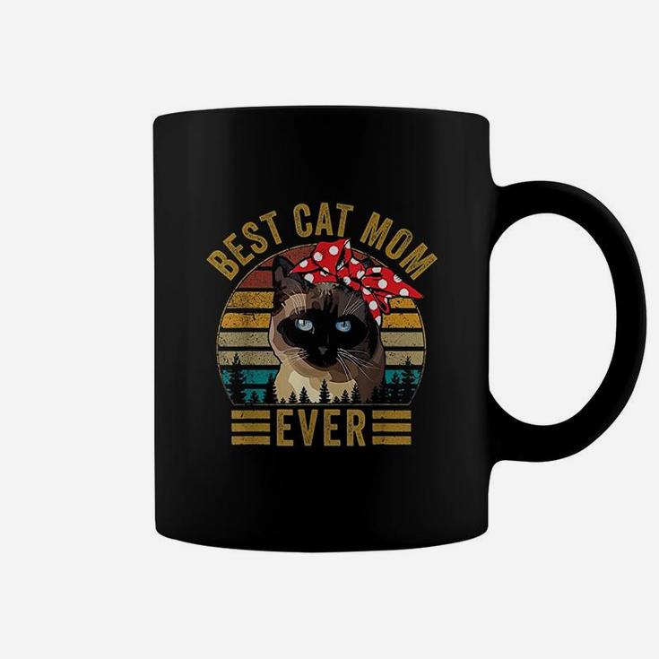 Best Cat Mom Ever Retro Vintage Siamese Cat Mothers Day Gift Coffee Mug