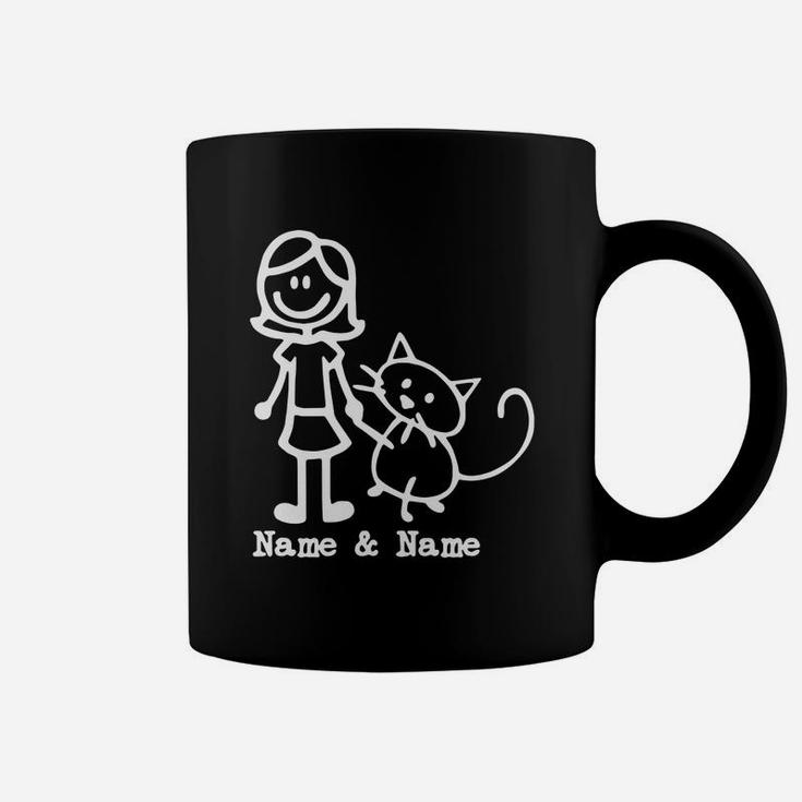 Best Friends For Life Name And Name Girl And Cat Coffee Mug