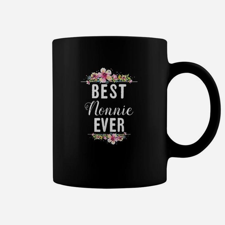Best Nonnie Ever Floral Design Grandma Gift Coffee Mug