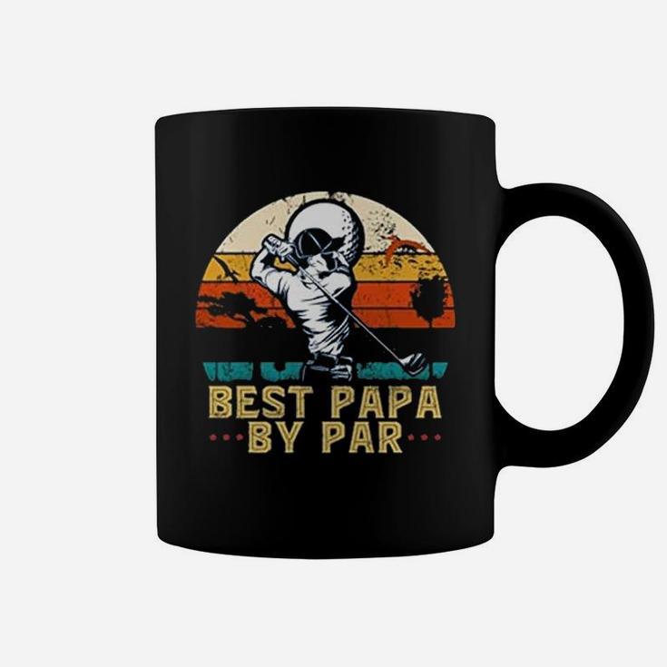 - Best Papa By Par Funny Golf Dad Vintage Sunset Humor Coffee Mug