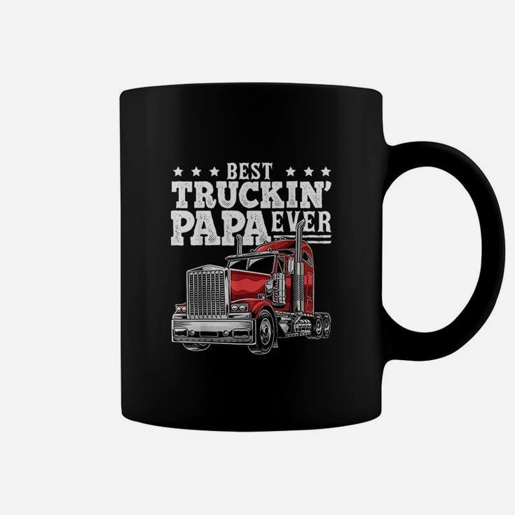Best Truckin Papa Ever Big Rig Trucker Coffee Mug