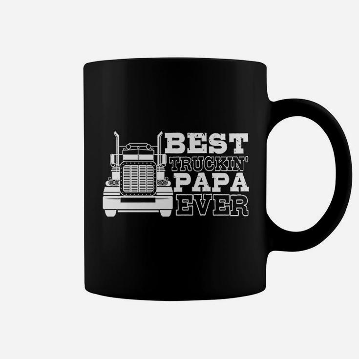 Best Truckin Papa Ever Funny Transportation Work For Dad Grandpa Coffee Mug