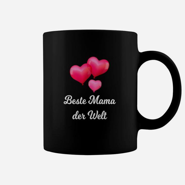 Beste Mama der Welt Schwarzes Tassen mit Herzmotiv für Muttertag