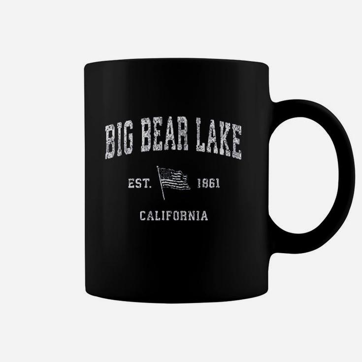 Big Bear Lake California Ca Vintage Us Flag Coffee Mug