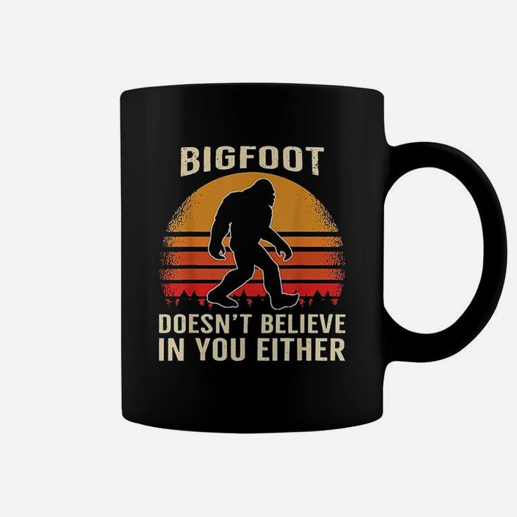 Bigfoot Doesnt Believe In You Either Bigfoot Sasquatch Retro Coffee Mug