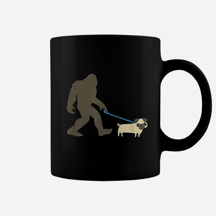 Bigfoot Walking Pugs Coffee Mug