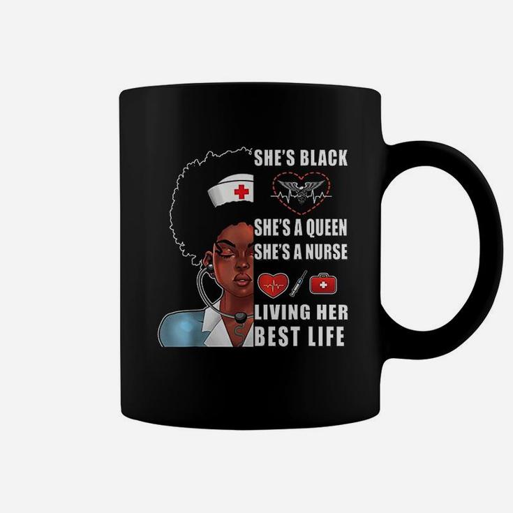 Black Nurse Women Melanin Nurse Living Her Best Life Coffee Mug
