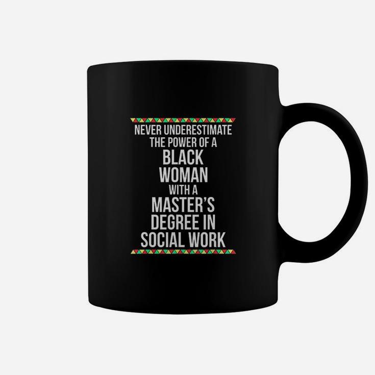 Black Queen Msw Social Work Masters Graduation Coffee Mug