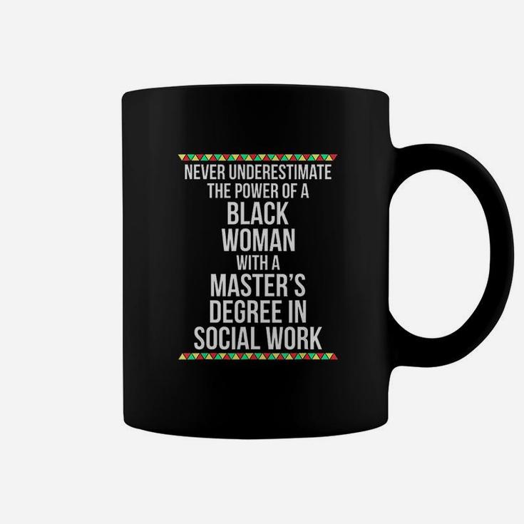 Black Queen Msw Social Work Masters Graduation Coffee Mug