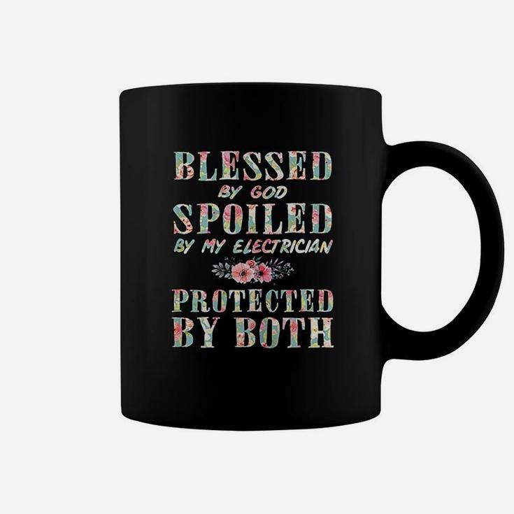 Blessed By God Spoiled By My Electrician Wife Coffee Mug