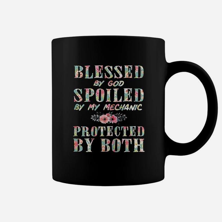 Blessed By God Spoiled By My Mechanic Wife Coffee Mug