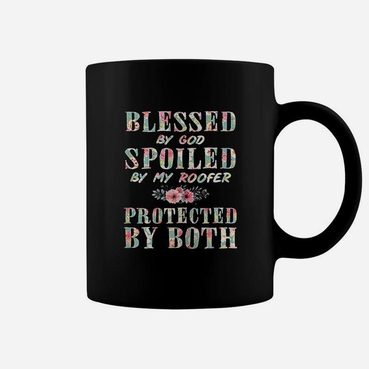 Blessed By God Spoiled By My Roofer Wife Women Gift Coffee Mug