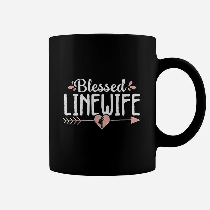 Blessed Line Wife Cute Electrical Lineman Proud Gift Women Coffee Mug