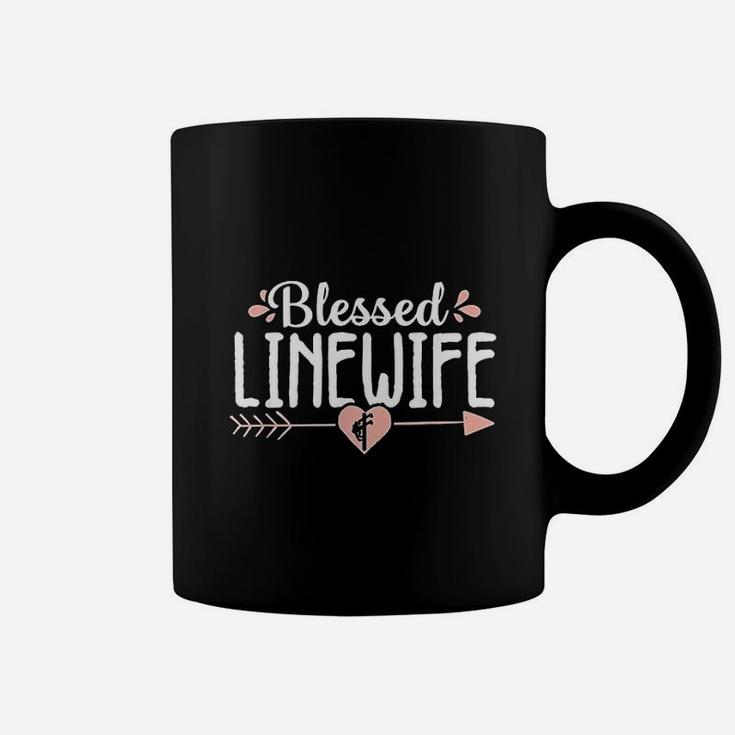 Blessed Line Wife Cute Electrical Lineman Proud Gift Women Coffee Mug