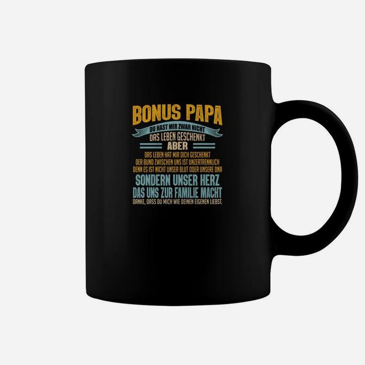 Bonus Papa Spruch Schwarzes Tassen, Geschenk für Stiefväter