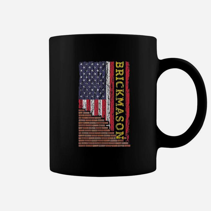 Brick Mason Bricklayer Masonry Dad Us Flag Patriotic Vintage Coffee Mug