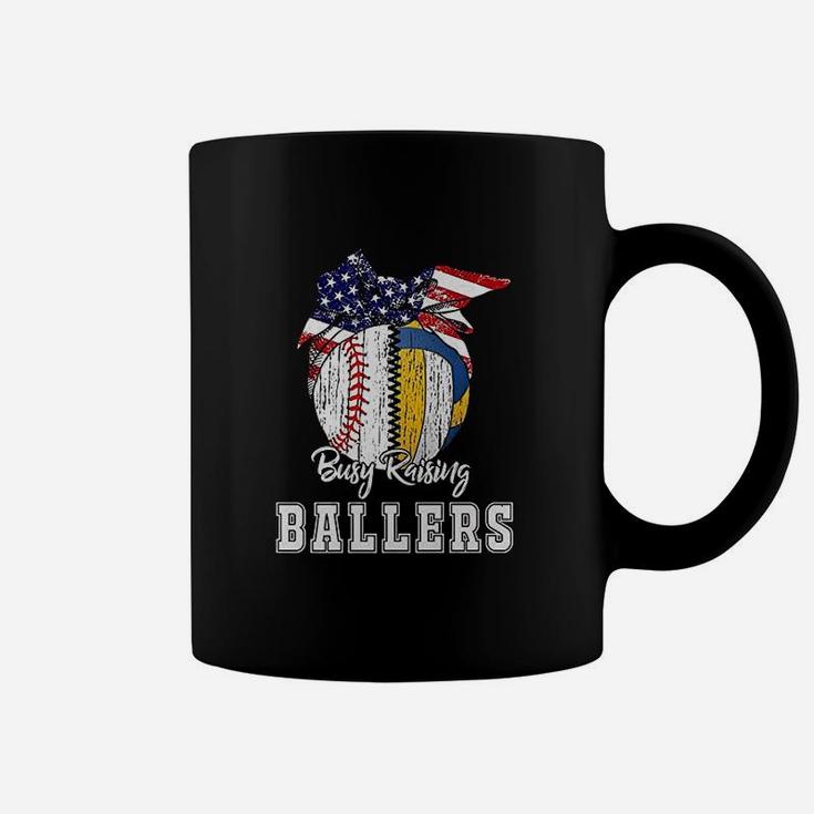 Busy Raising Ballers Baseball Volleyball Volleyball Mom Coffee Mug