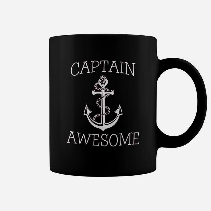Captain Awesome Fishing Boat Cool Fisherman Coffee Mug