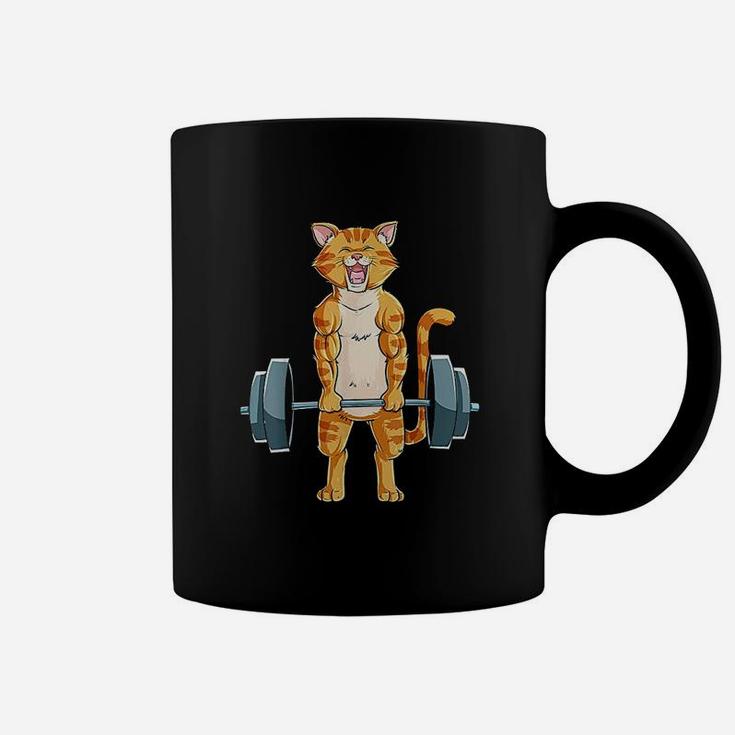 Cat Deadlift Powerlifting Gym Lifting Weights Coffee Mug
