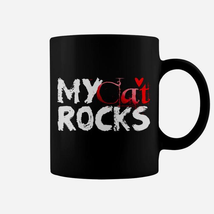 Cat Love Valentine My Cat Rocks Fun Funny Coffee Mug