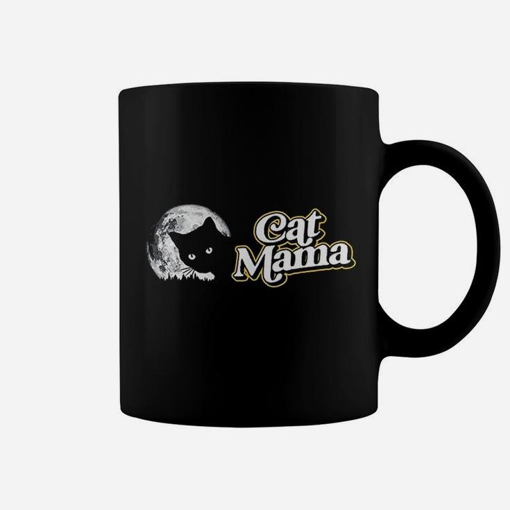 Cat Mama Vintage Eighties Style Cat Retro Full Moon Coffee Mug