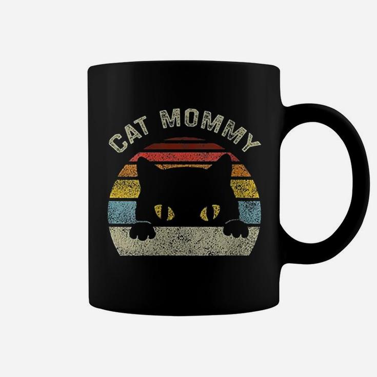 Cat Mommy Women Vintage Retro Black Cats Mom Mothers Day Coffee Mug