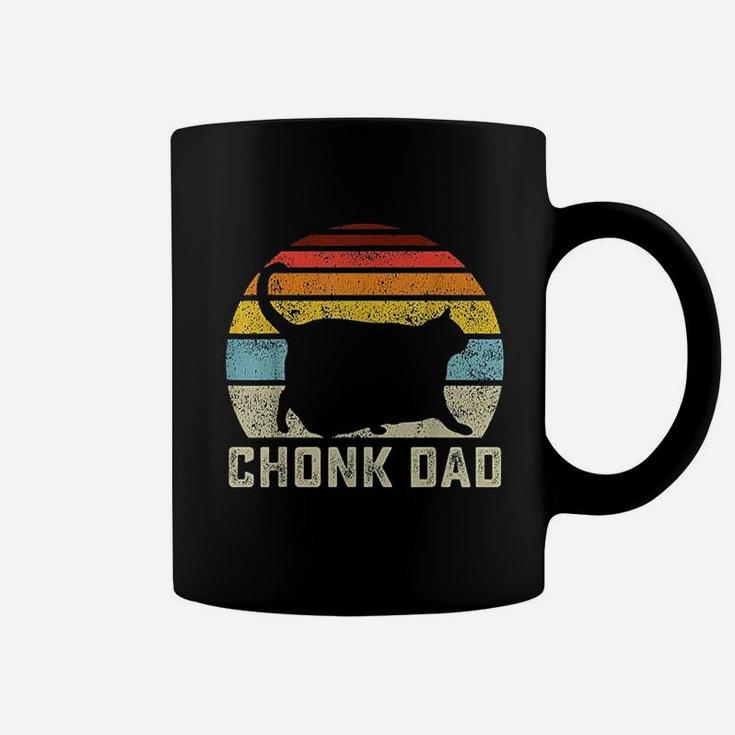 Chonk Cat Dad Scale Meme Funny Retro Style Coffee Mug