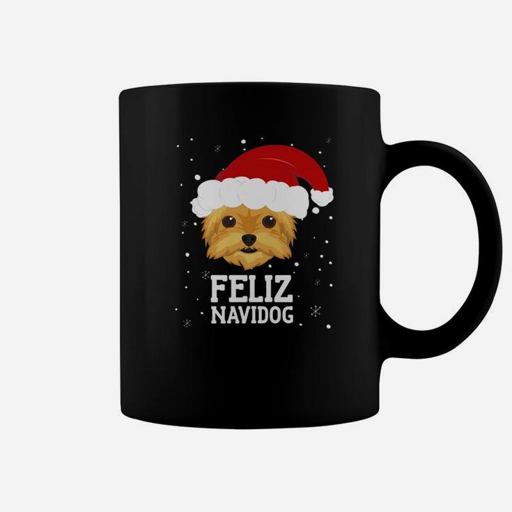 Christmas Dog Feliz Navidog Yorkshire Terrier Yorkie Shirt Coffee Mug
