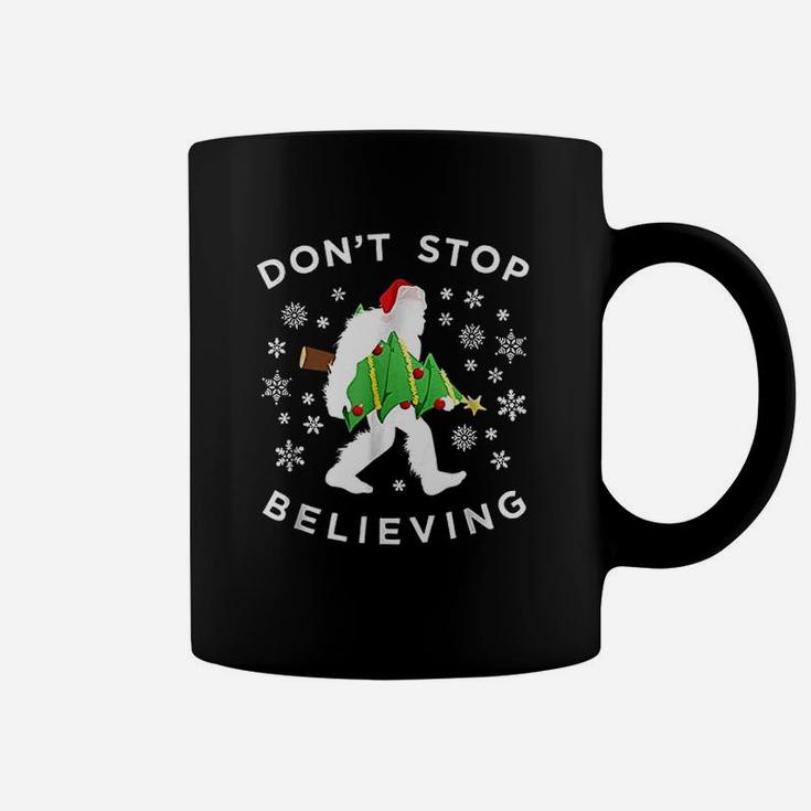 Christmas Tree Bigfoot Dont Stop Believing Coffee Mug