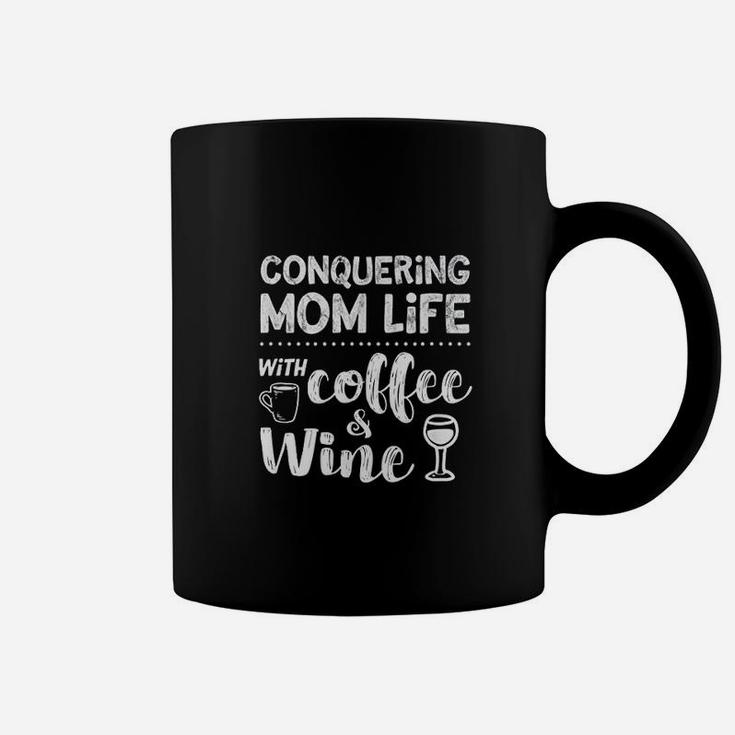 Coffee Wine Drinker Saying Mom Life Drinks Funny Quote Coffee Mug