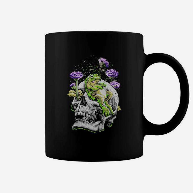 Cool Space Designs Skull Frog Flower Coffee Mug