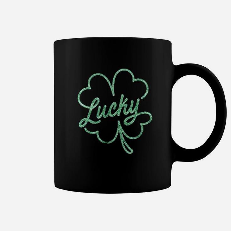 Cute Lucky Four Leaf Clover St Patricks Day Coffee Mug