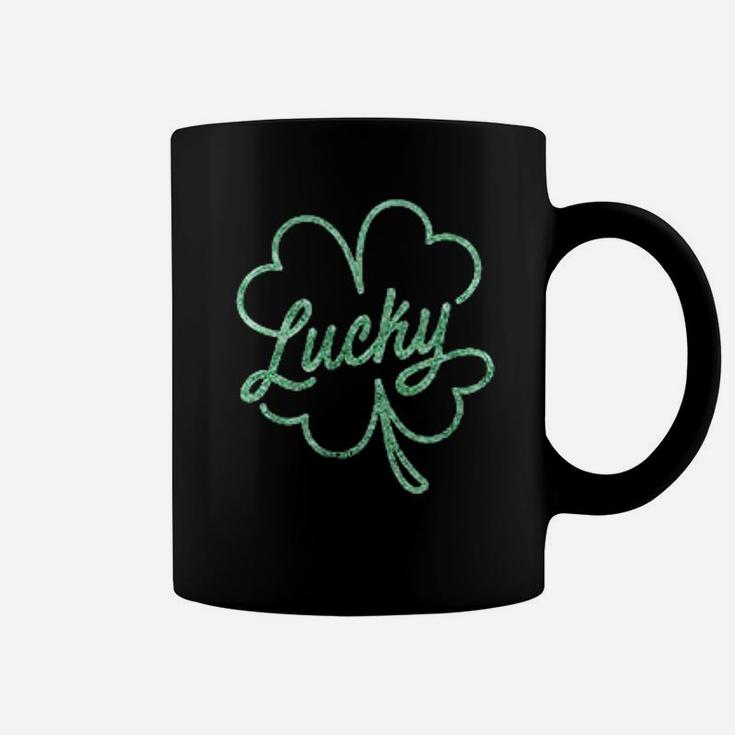 Cute Lucky Four Leaf Clover St Patricks Day Coffee Mug
